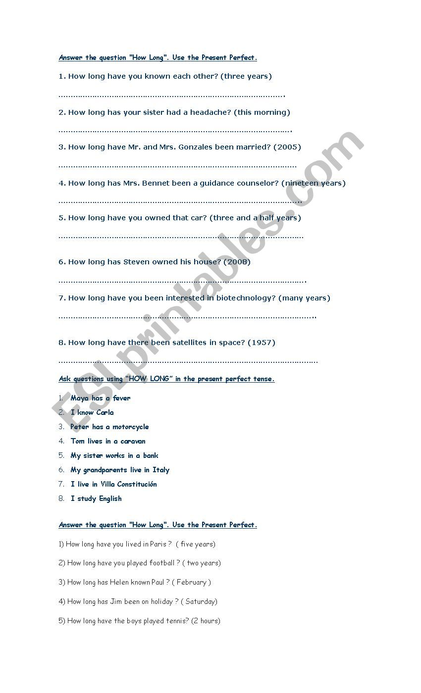 Present Perfect Simple worksheet