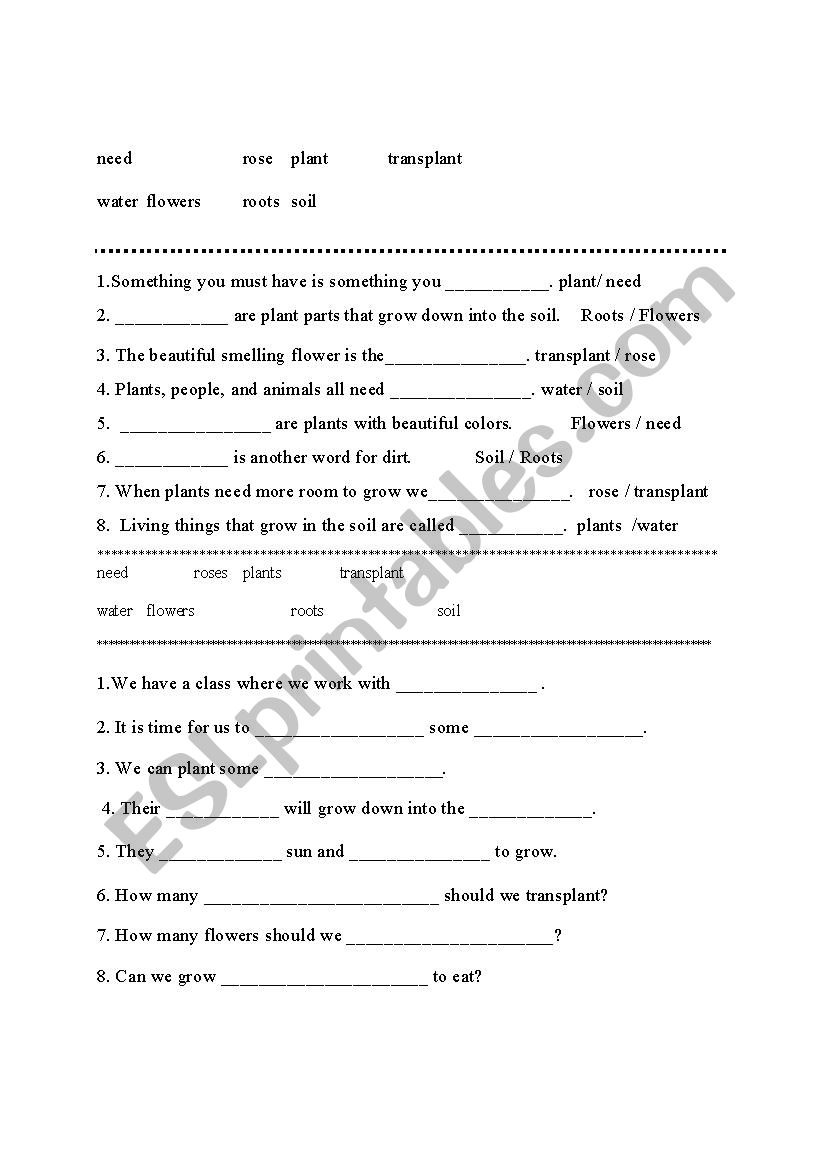 Garden Words worksheet