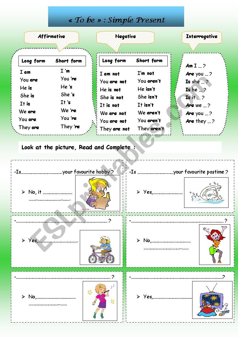 To be worksheet