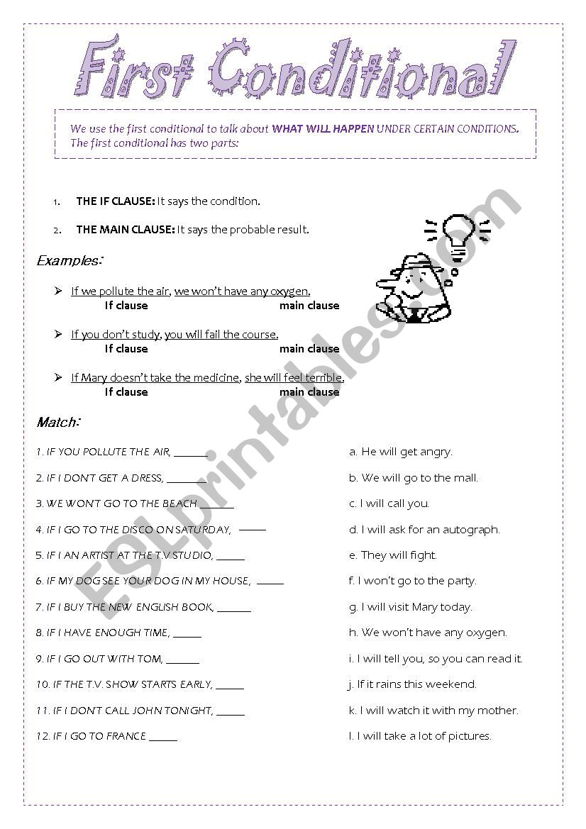 first conditional worksheet