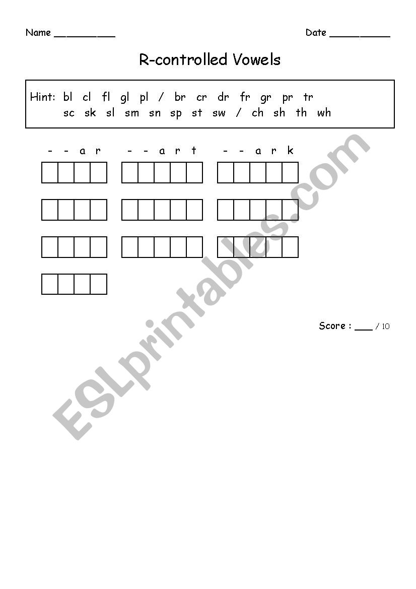 CCVC/CCVCC Words worksheet