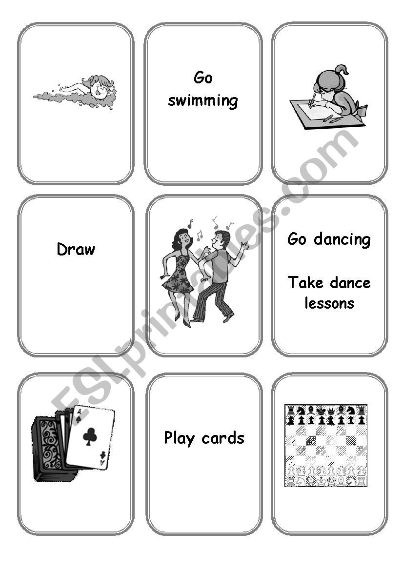 Free time activities - Memory game II