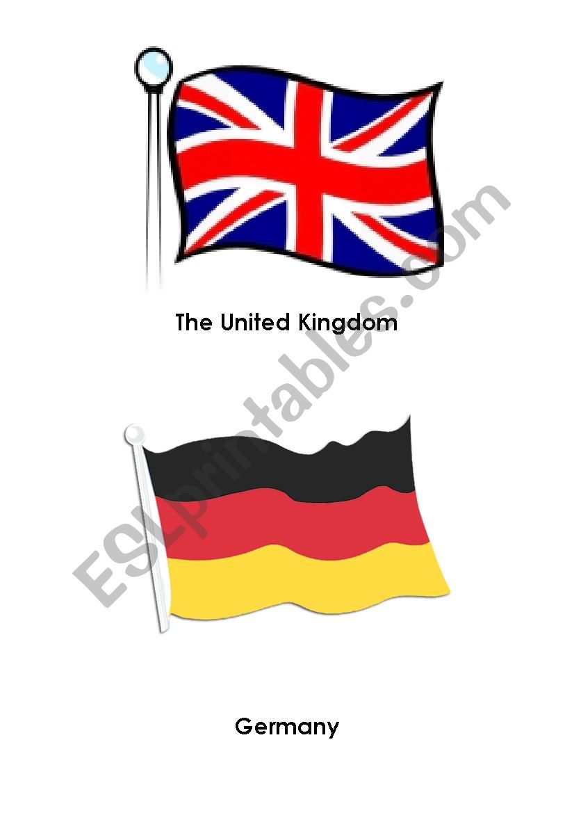 Flags - flashcards worksheet