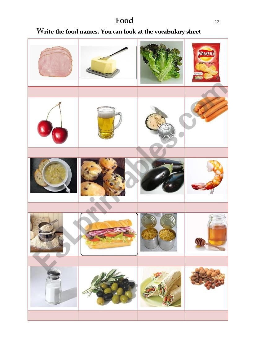 MATCH PICTURES AND WORDS worksheet