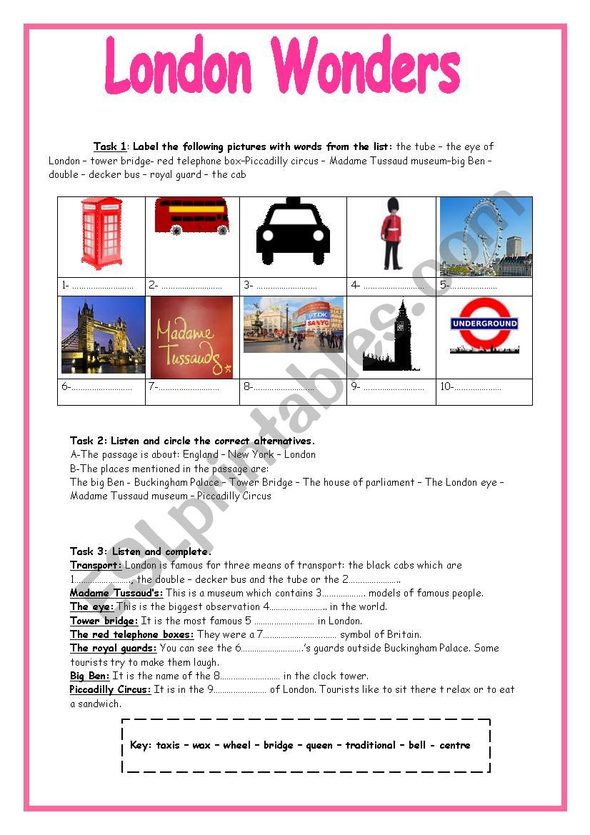 London Wonders (8th form Module 1 Lesson 5) Listening