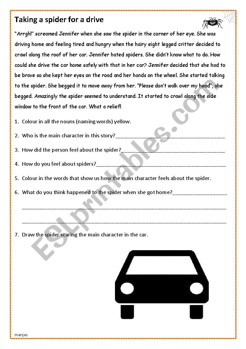 Reading comprehension worksheet