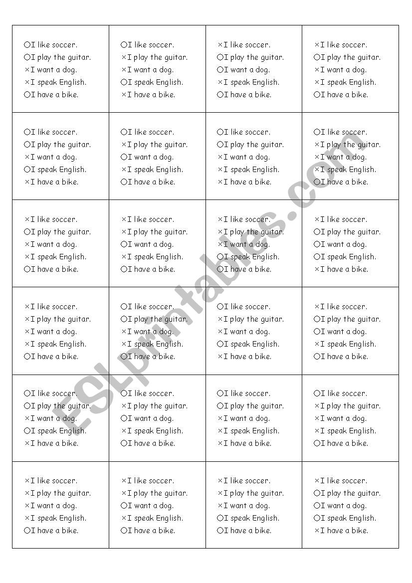 Do you? Activity worksheet