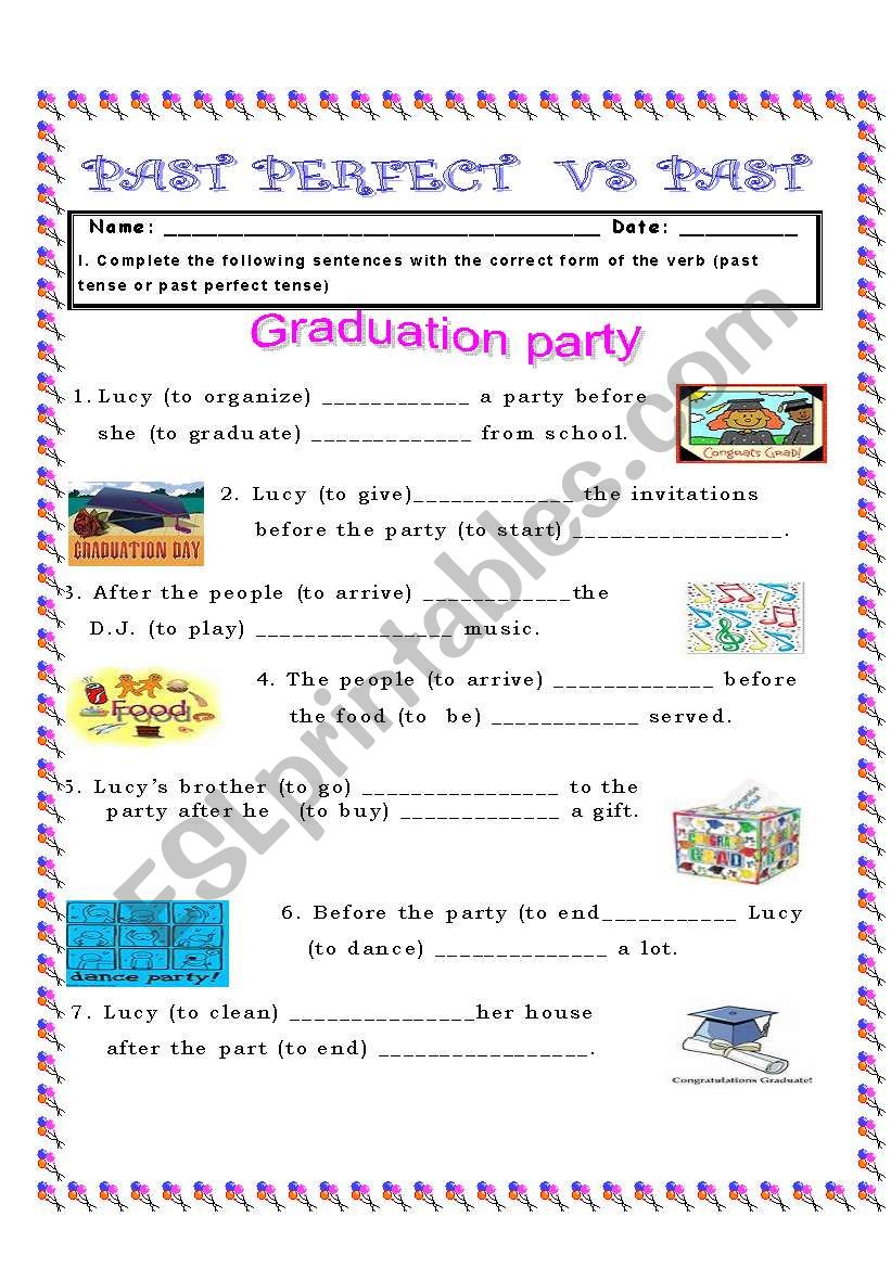 Past perfect vs. Simple Past worksheet