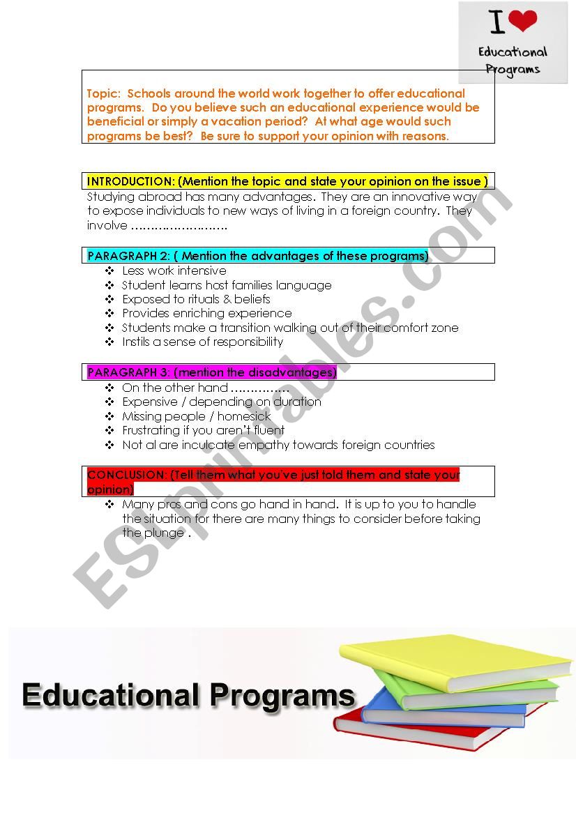 Essay: Educational Programs worksheet