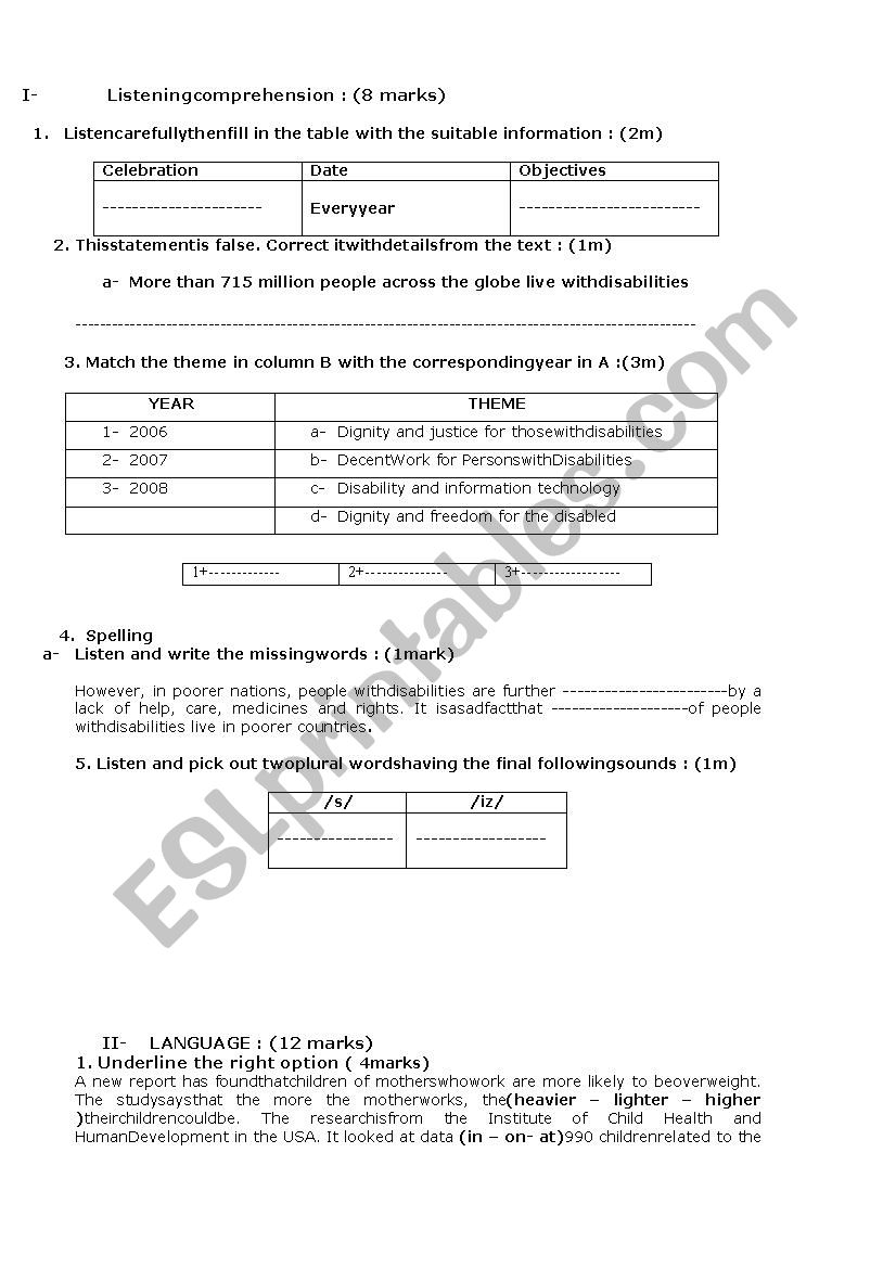 mid term test n3 worksheet