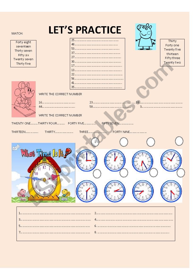 The Time worksheet