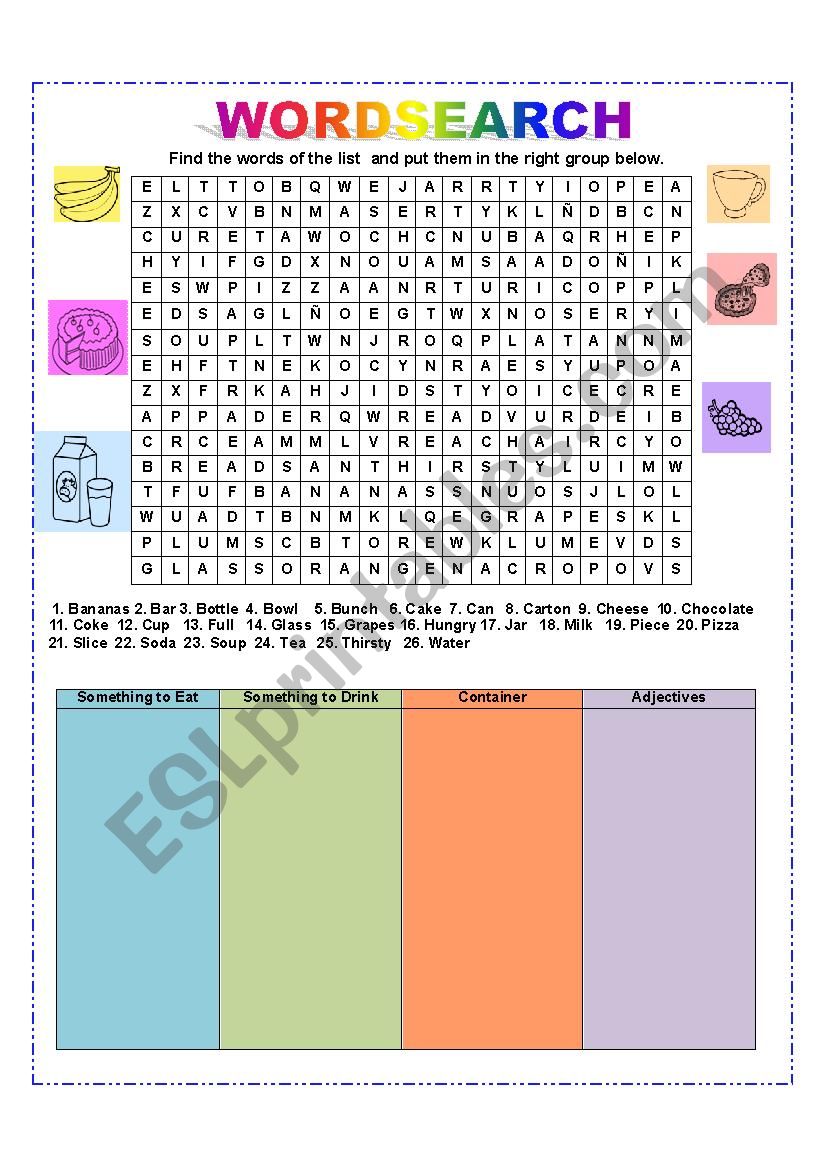 WORDSEARCH worksheet