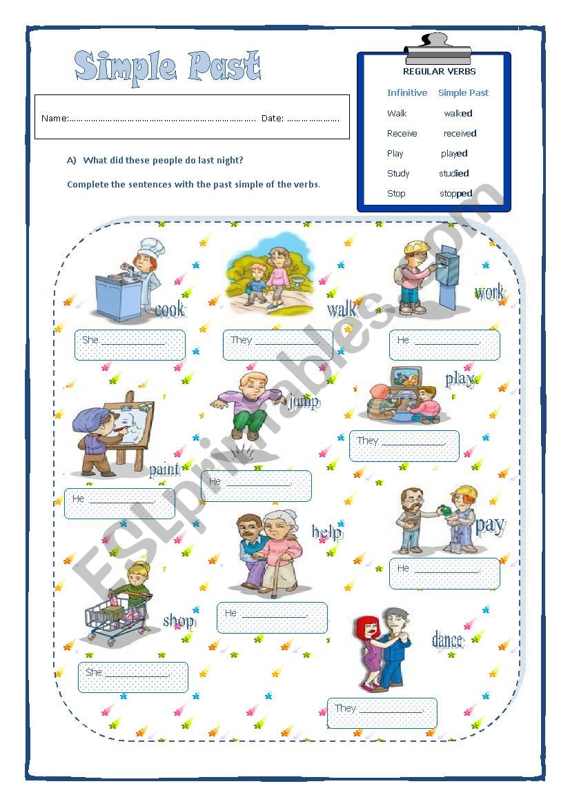 simplepast worksheet