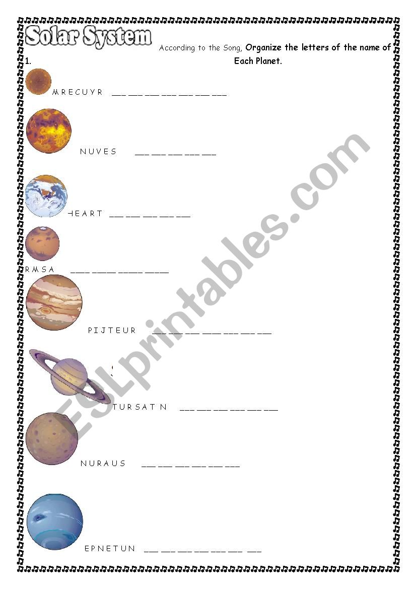  Solar System listening activity