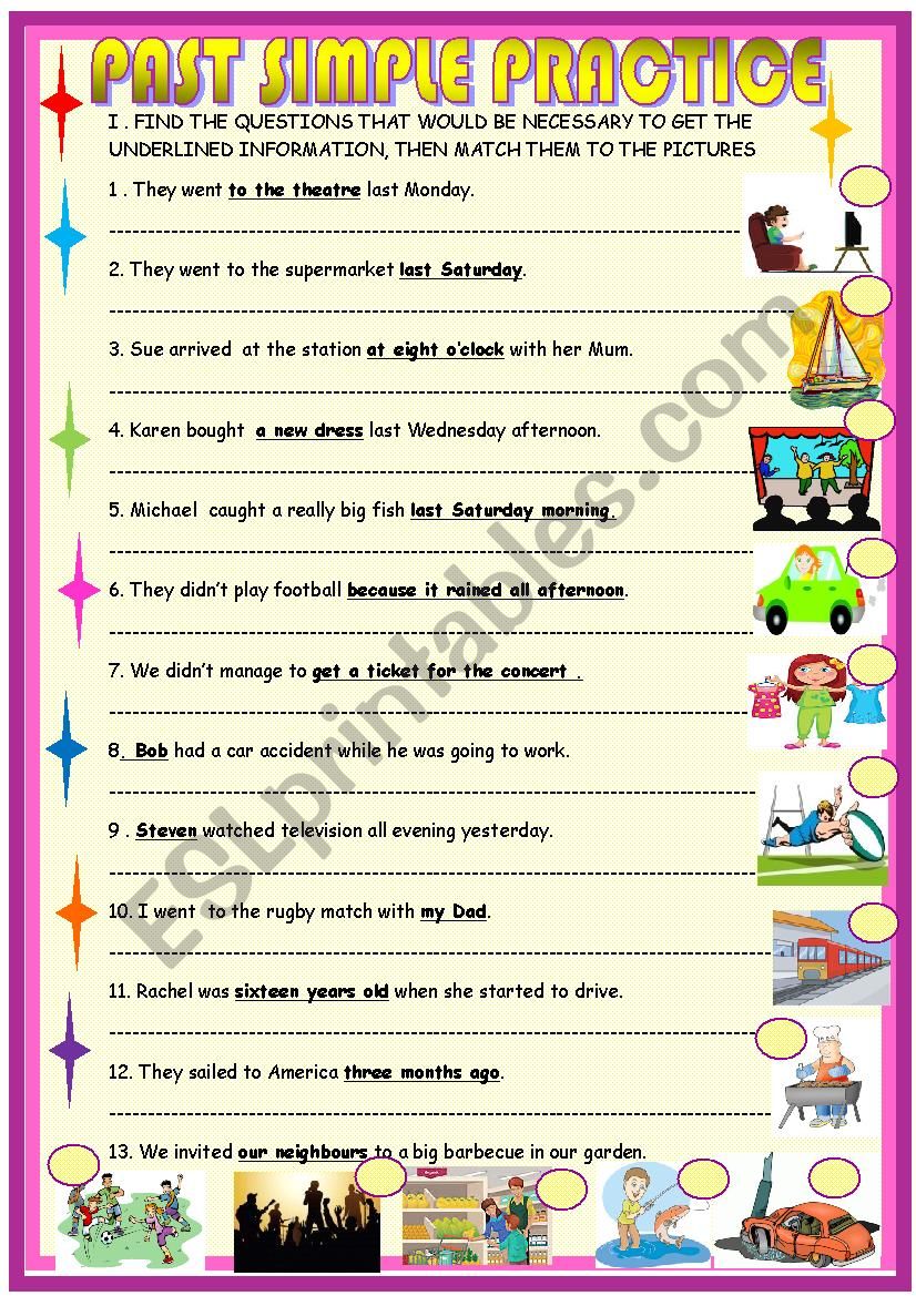 Past simple pratice worksheet