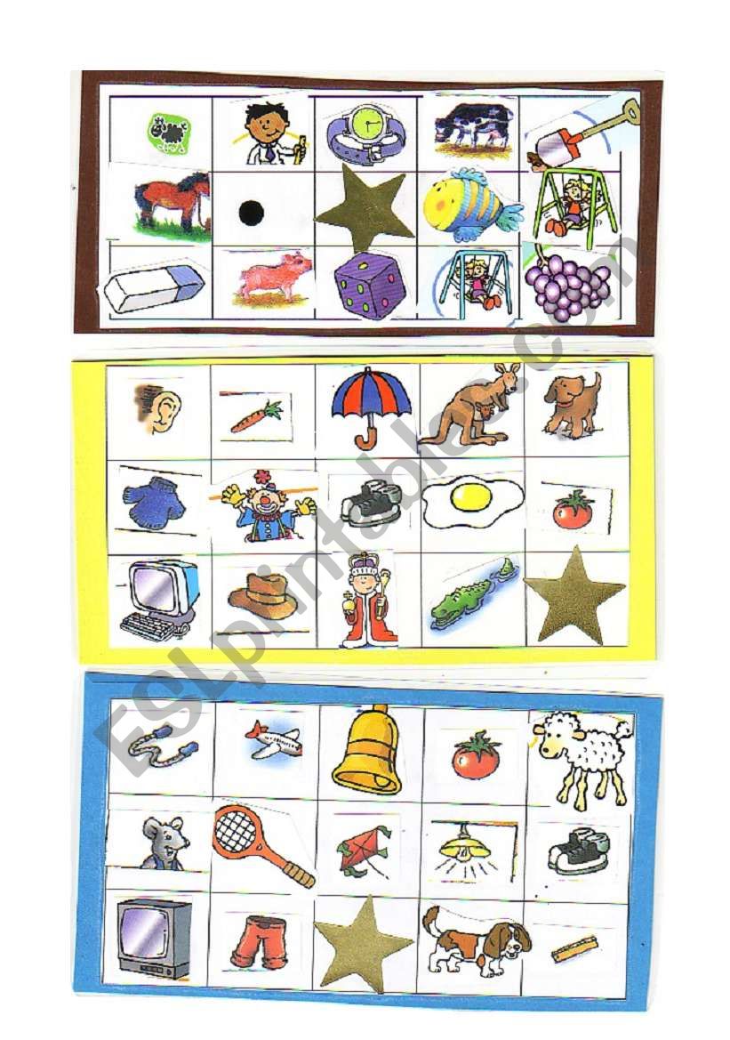 bingo cards (set 3) worksheet