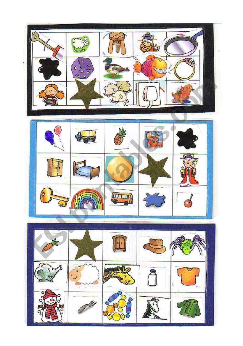 bingo cards (set 4) worksheet