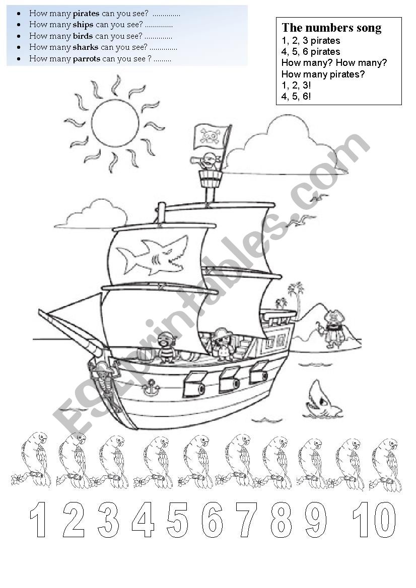 PIRATESÂ´ SHIP  - colour and count