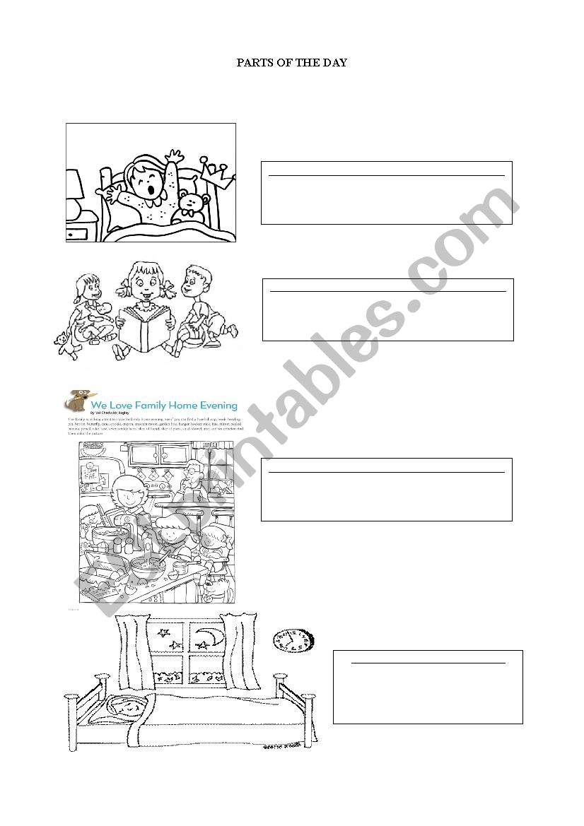 parts of the day worksheet