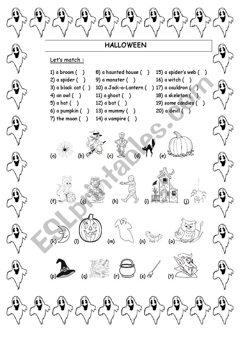 Its Halloween worksheet