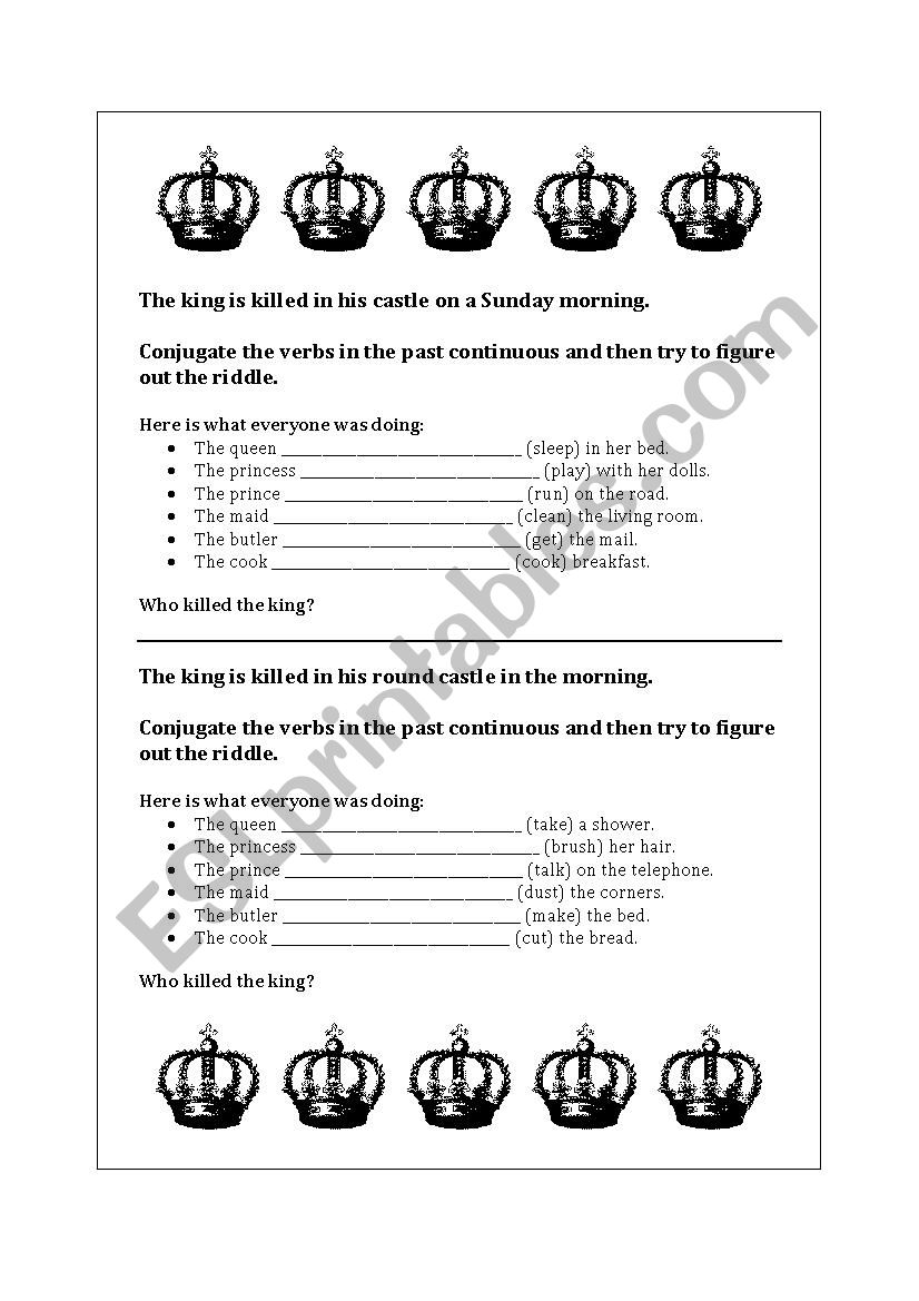 Present Continuous Riddle worksheet