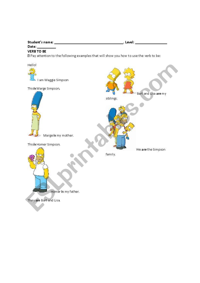 Present Simple BE worksheet