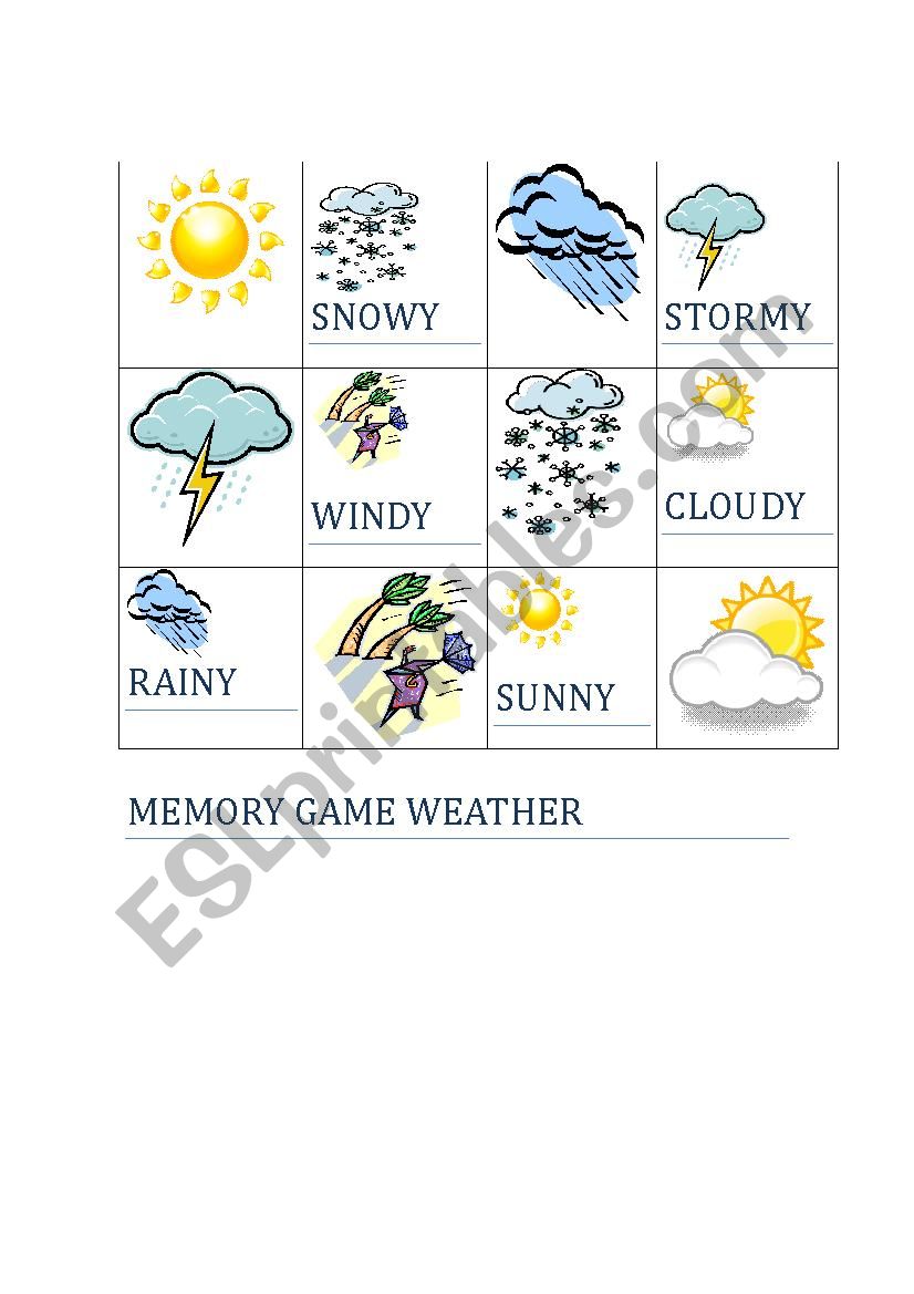Weather and Seasons worksheet