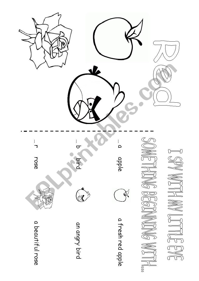 Colouring red worksheet