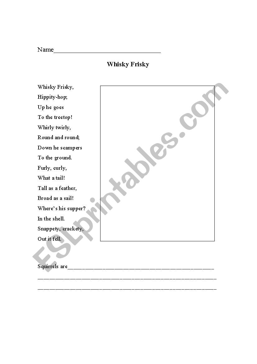 Whisky Frisky worksheet