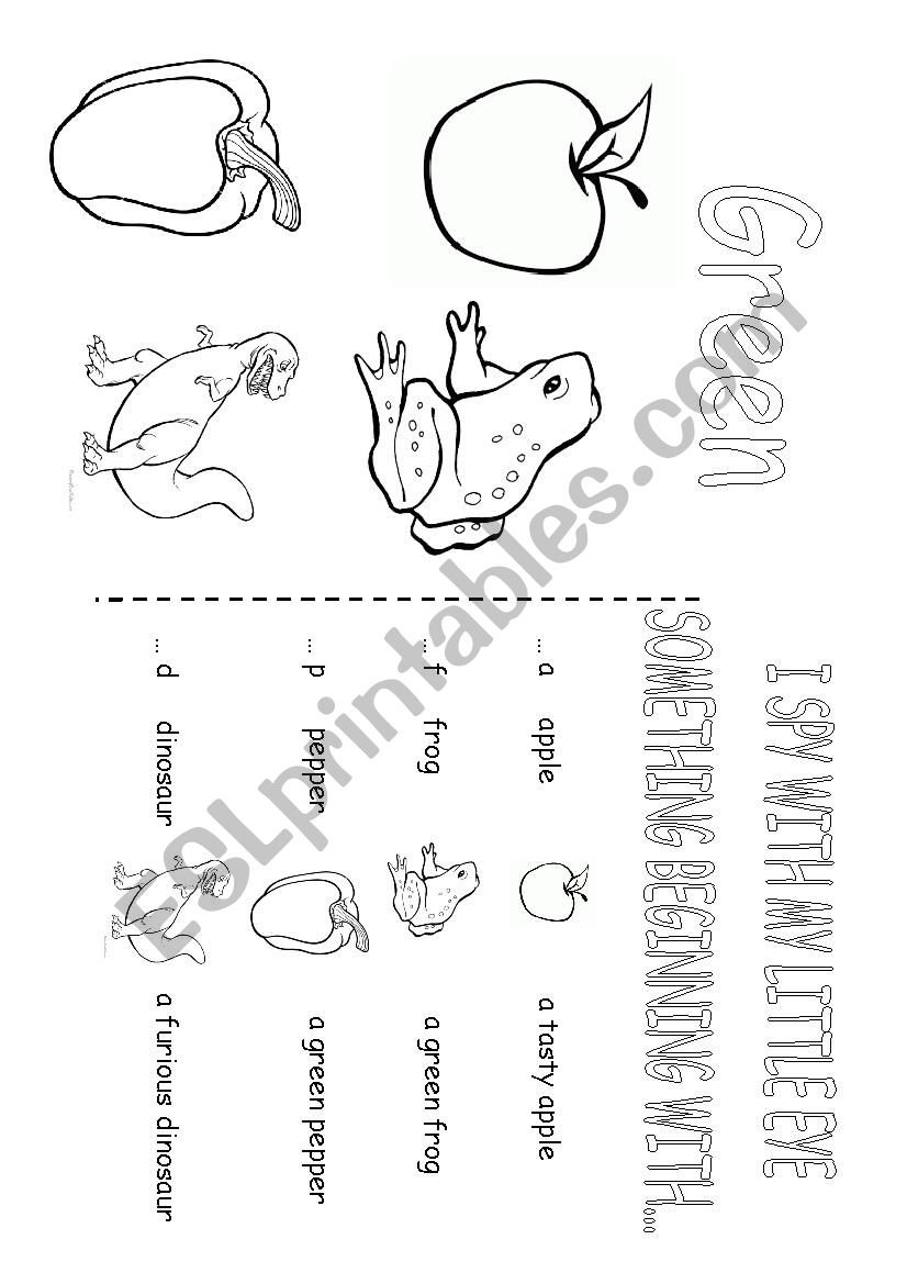 Colouring green worksheet