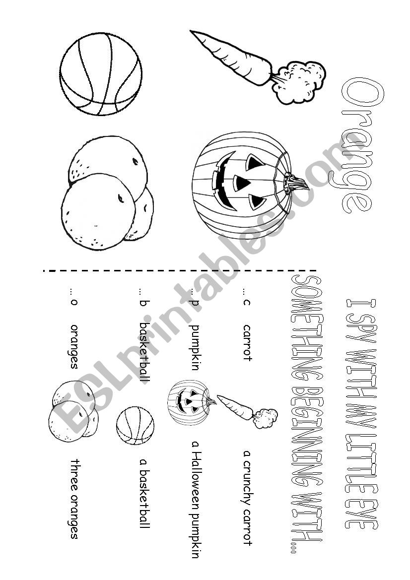 colouring orange worksheet