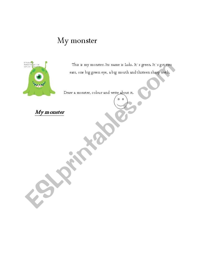 Monster worksheet