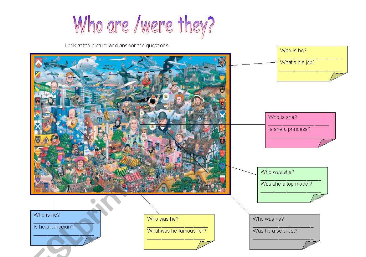 Who are/were they? worksheet