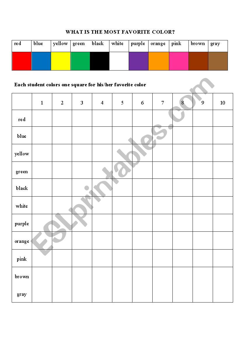 favorite color worksheet