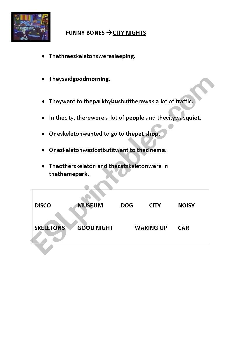 Funny bones worksheet