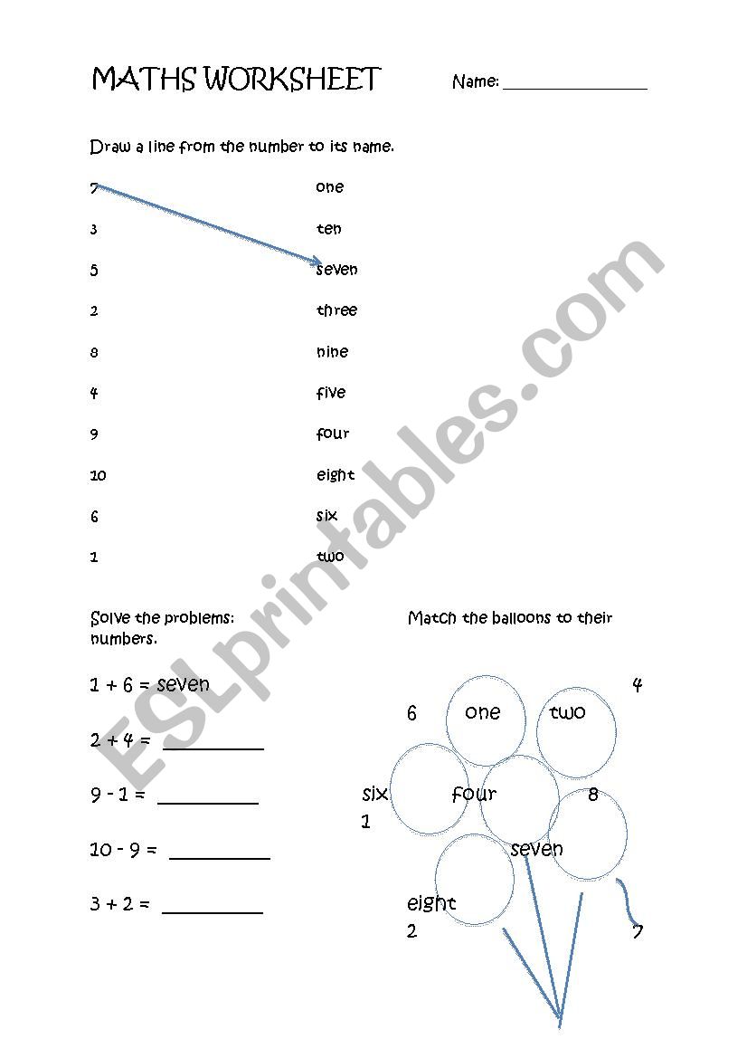 Maths Worksheet worksheet