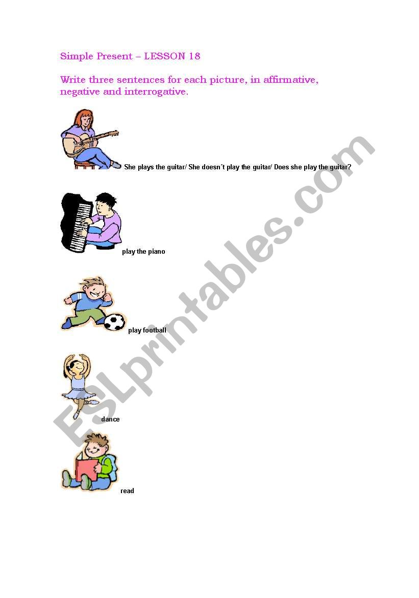 Simple Present worksheet