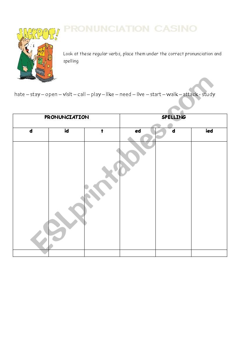 Pronunciation Casino worksheet