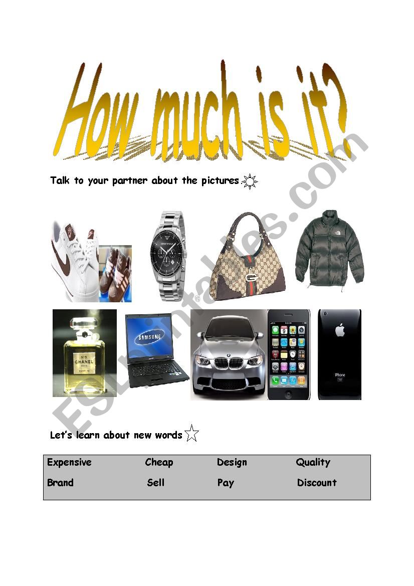 how much is it? worksheet