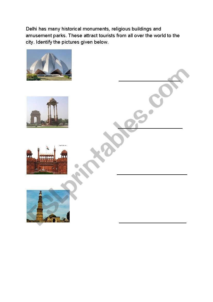 Delhi worksheet