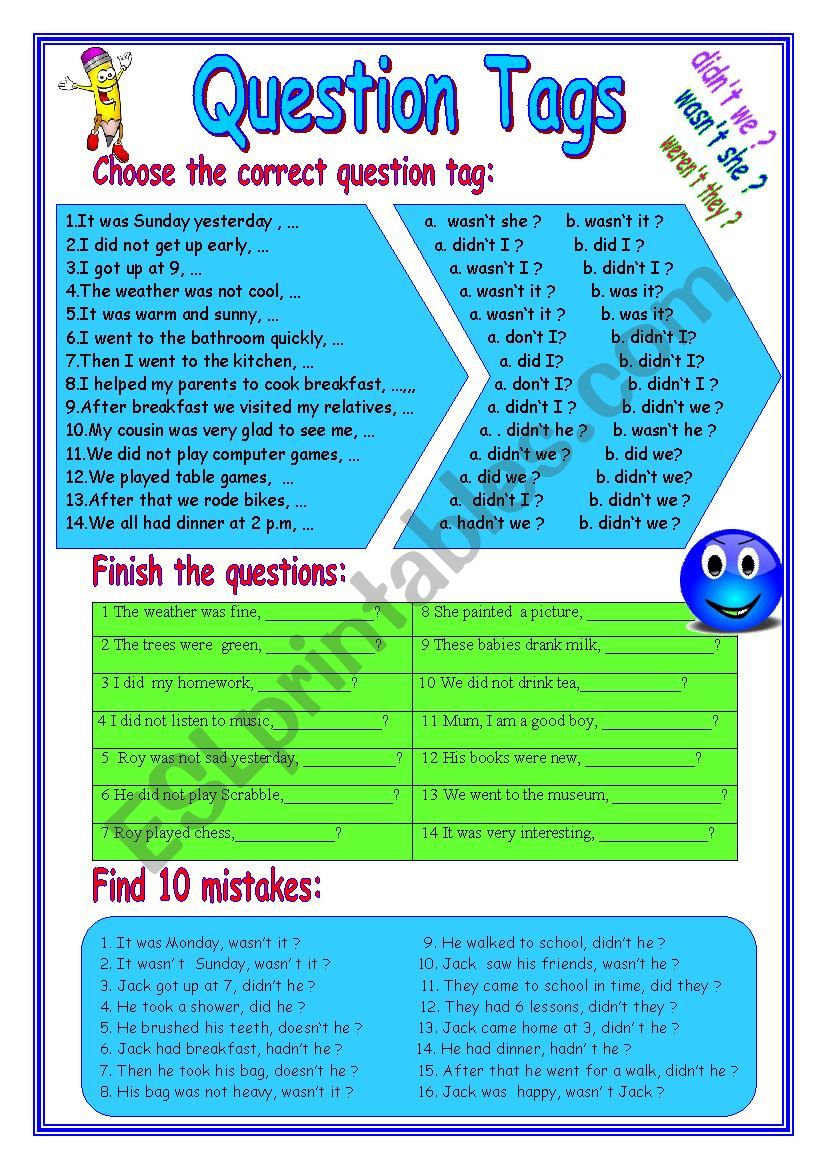 Question Tags worksheet