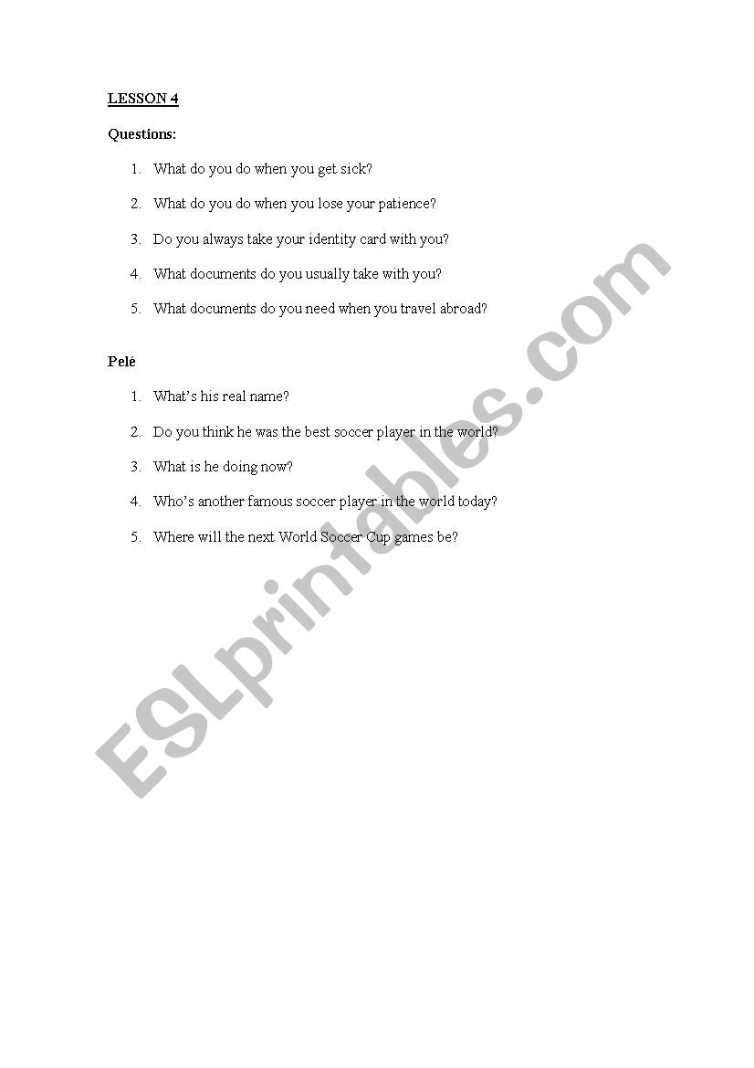 class lesson worksheet