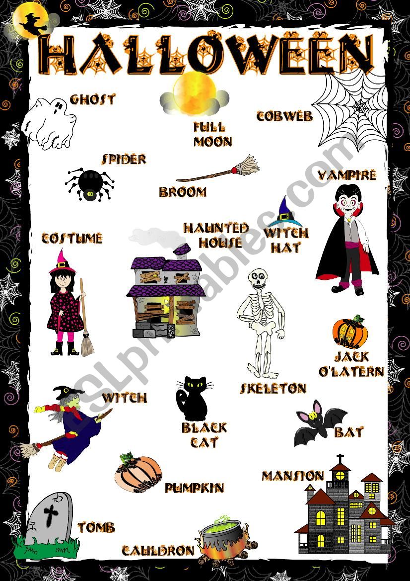 Halloween POSTER - ESL worksheet by Chadelel