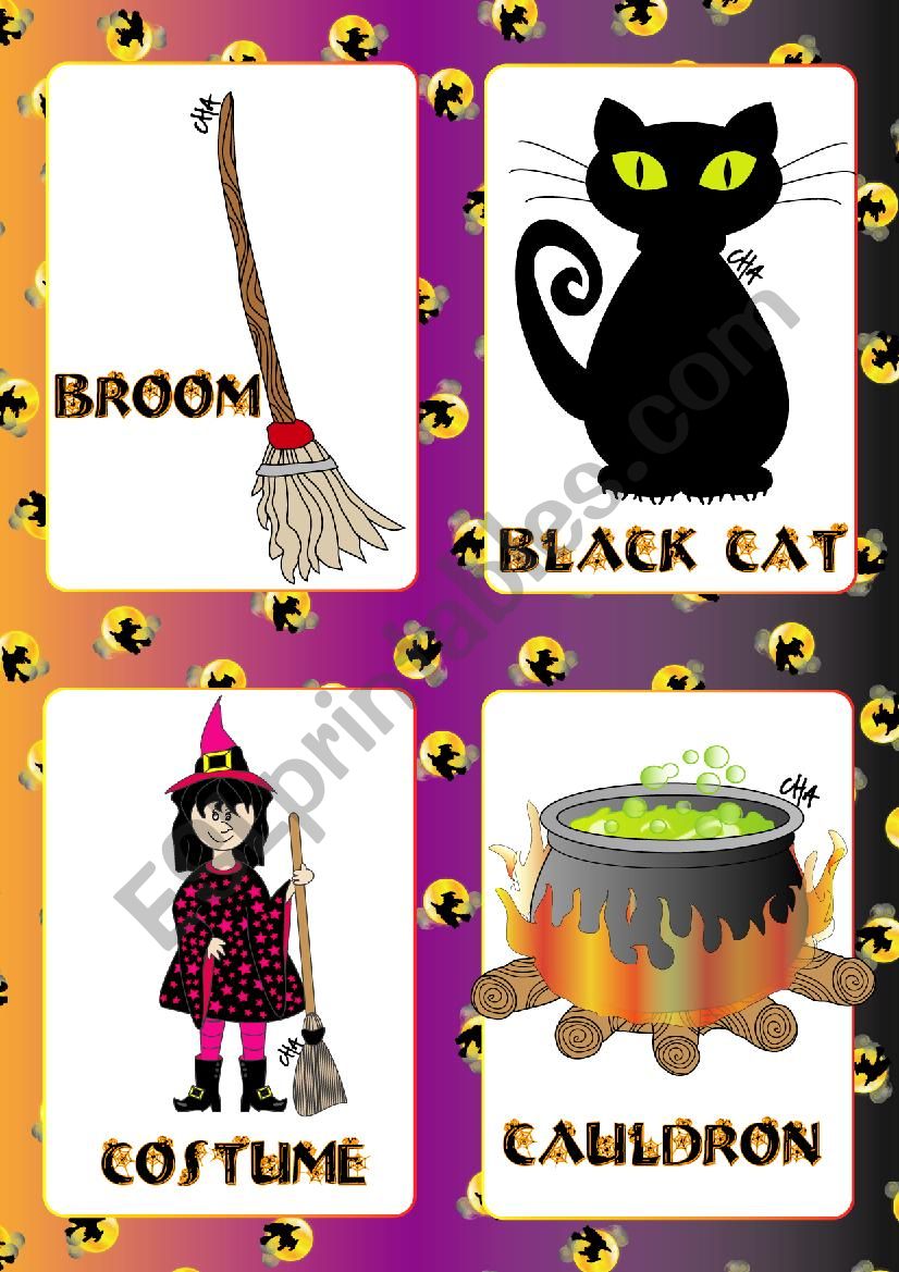 Halloween FLASHCARDS 2 - 5 worksheet