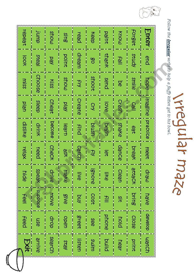 irregular maze worksheet