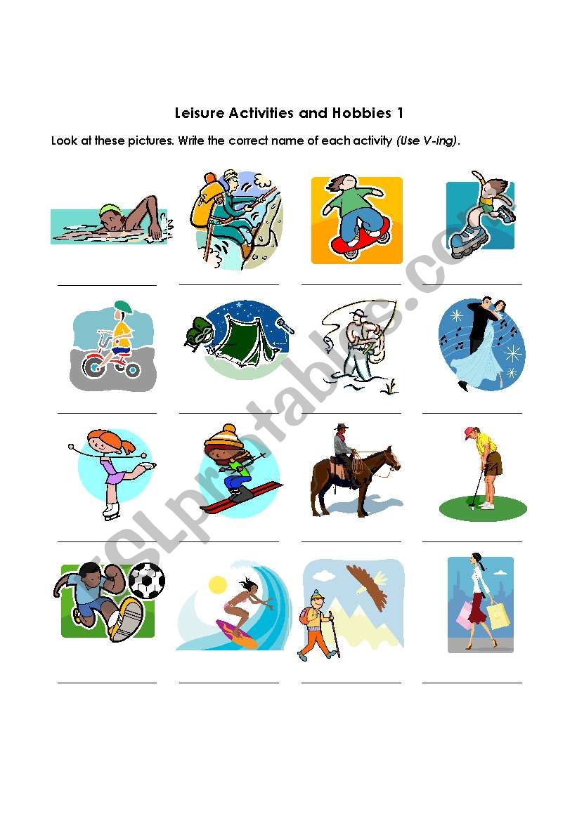 Leisure Activities worksheet