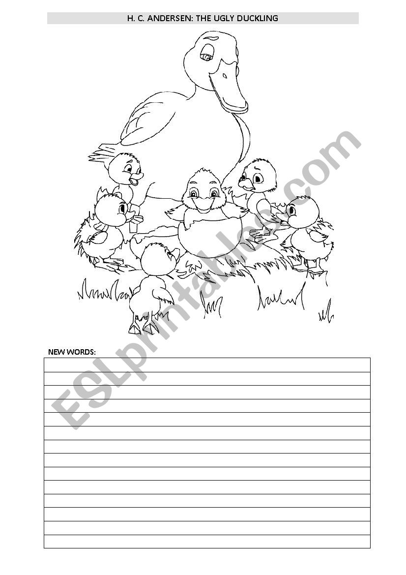 the ugly duckling worksheet