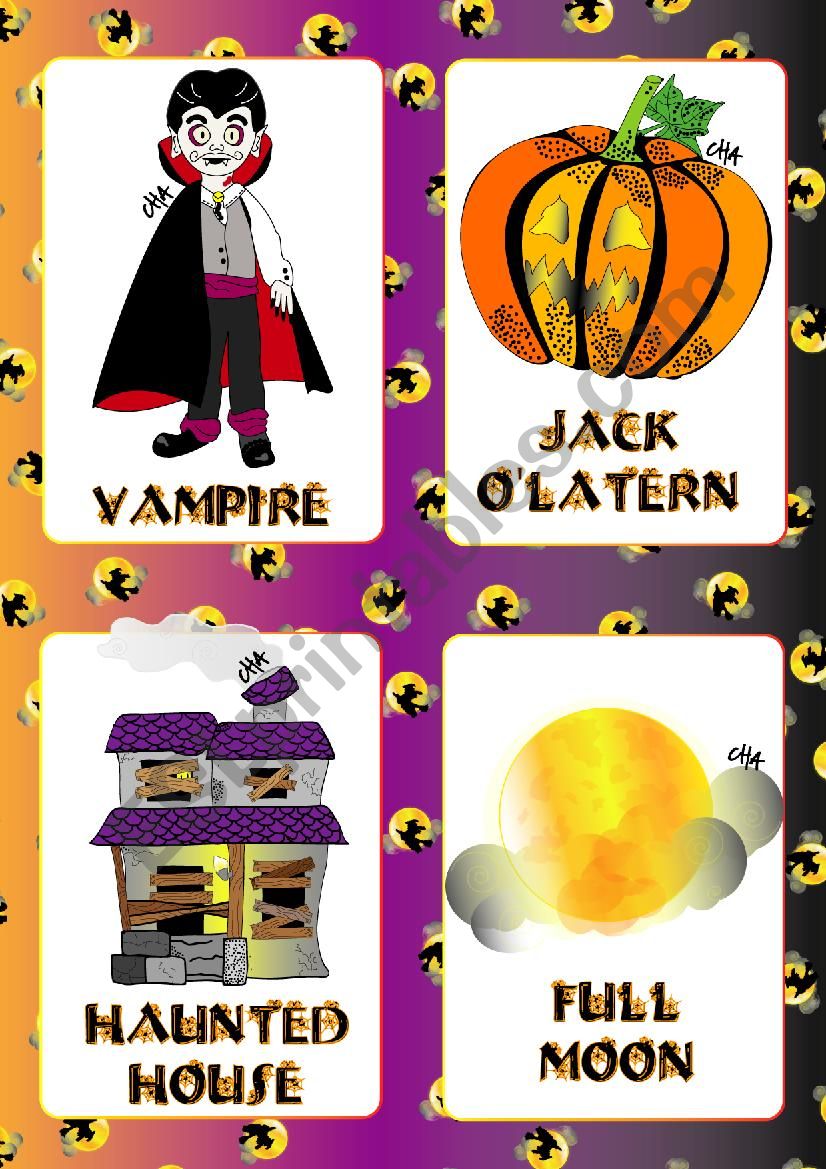 Halloween FLASHCARDS 3 - 5 worksheet