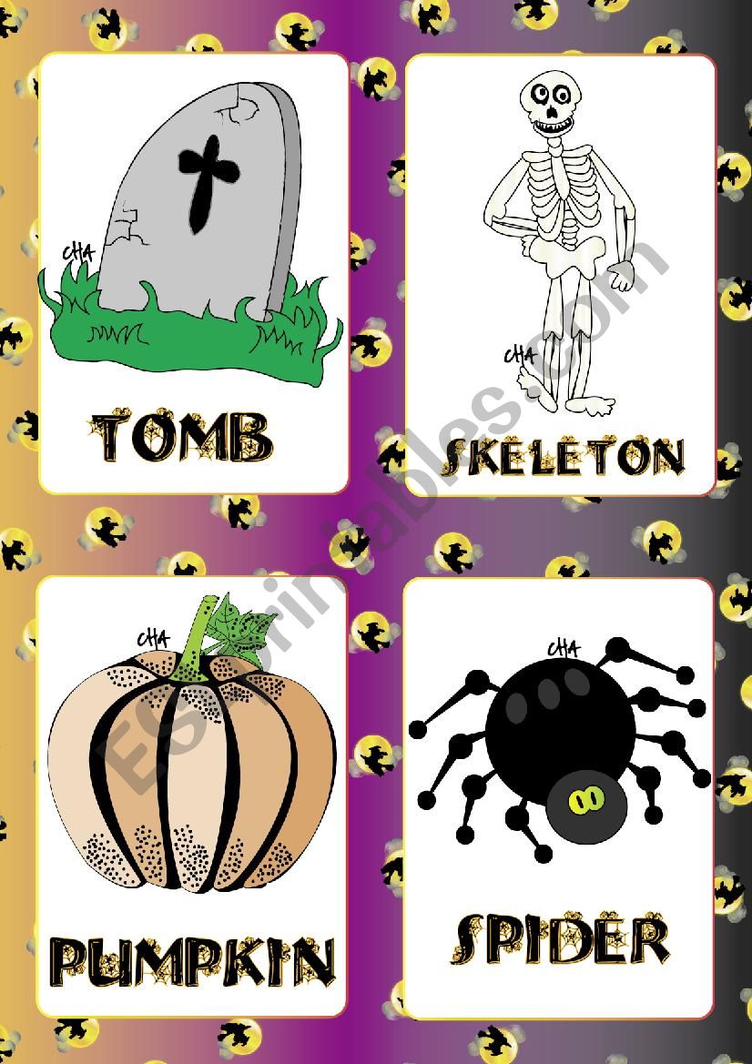 Halloween FLASHCARDS 4 - 5 worksheet