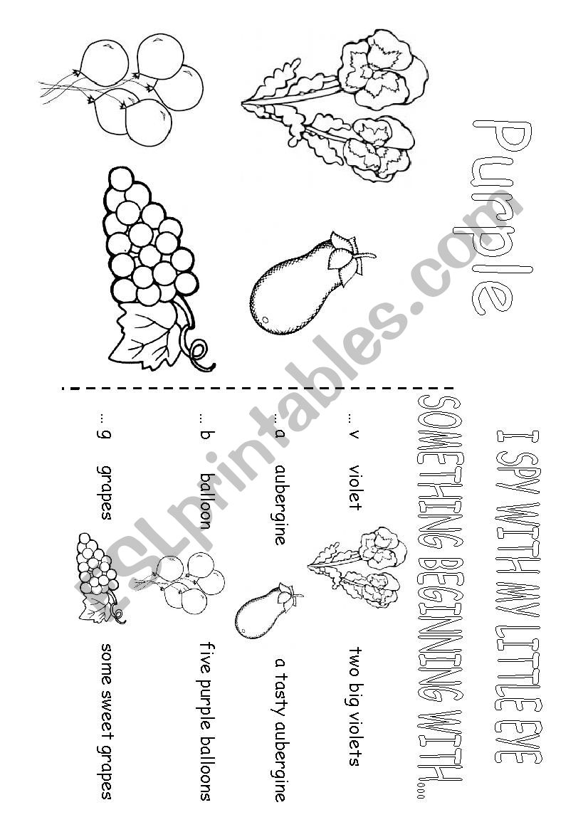 colouring purple - ESL worksheet by Alejandrorluna